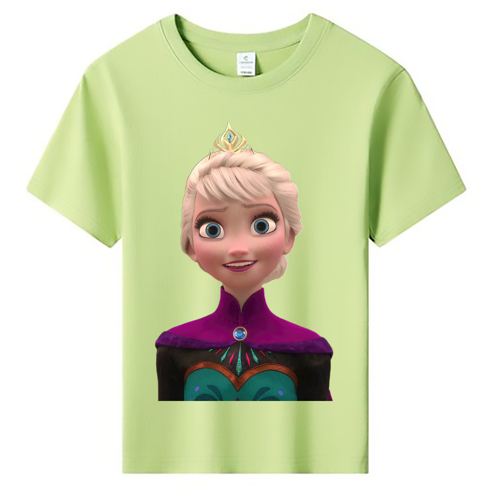 （画像用） アナと雪の女王 アンナ エルサ Frozen Anna Elsa 綿100％キッズTシャツ（フロントプリント）